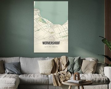 Vintage landkaart van Wervershoof (Noord-Holland) van MijnStadsPoster