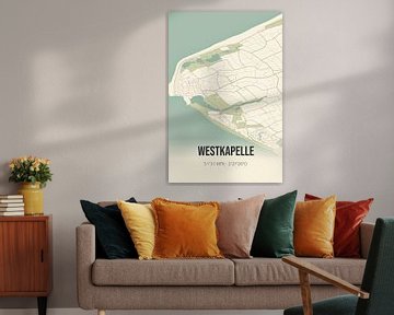Vintage landkaart van Westkapelle (Zeeland) van Rezona