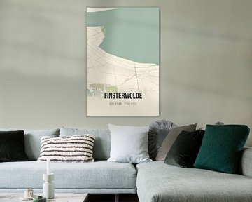 Vintage landkaart van Finsterwolde (Groningen) van MijnStadsPoster