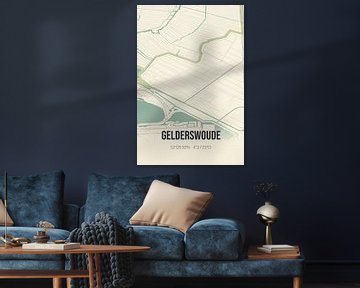 Vintage landkaart van Gelderswoude (Zuid-Holland) van Rezona