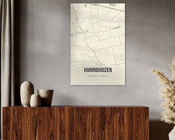 Vintage landkaart van Haringhuizen (Noord-Holland) van MijnStadsPoster