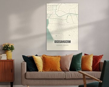 Vintage landkaart van Idsegahuizum (Fryslan) van Rezona