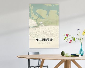 Vintage landkaart van Kollumerpomp (Fryslan) van MijnStadsPoster