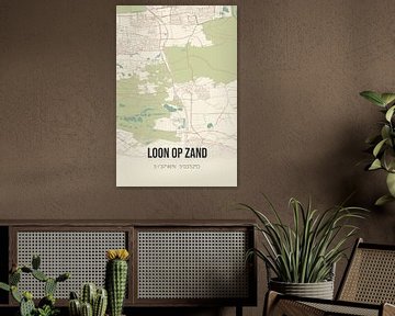 Vintage map of Loon op Zand (North Brabant) by Rezona
