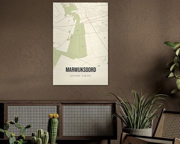 Vintage landkaart van Marwijksoord (Drenthe) van Rezona
