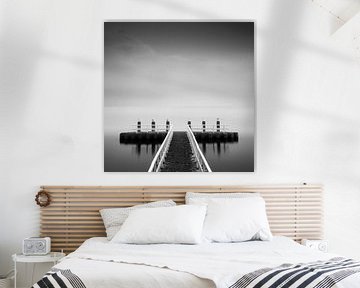 IJsselmeer schwarz-weiß - lange Belichtung