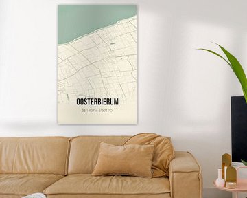 Vieille carte d'Oosterbierum (Fryslan) sur Rezona