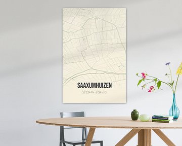 Vintage landkaart van Saaxumhuizen (Groningen) van Rezona