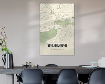 Vintage landkaart van Schermerhorn (Noord-Holland) van MijnStadsPoster