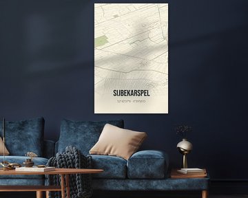 Vintage landkaart van Sijbekarspel (Noord-Holland) van Rezona