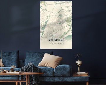 Vintage map of Sint Pancras (North Holland) by Rezona