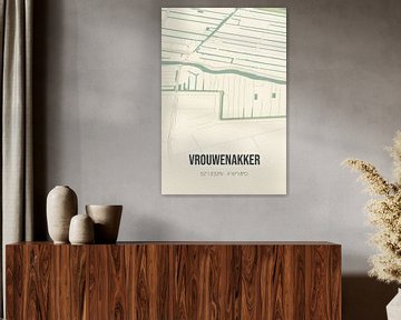 Vintage map of Vrouwenakker (South Holland) by Rezona