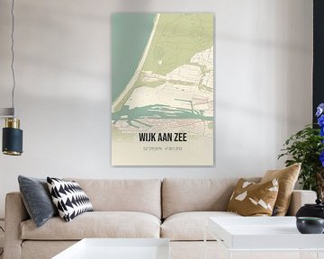 Vintage landkaart van Wijk aan Zee (Noord-Holland) van MijnStadsPoster