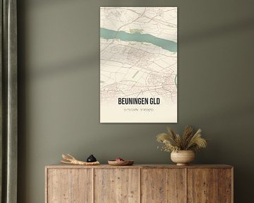 Vintage landkaart van Beuningen Gld (Gelderland) van MijnStadsPoster