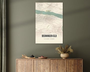 Vintage map of Beuningen Gld (Gelderland) by Rezona