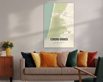 Vintage landkaart van Egmond-Binnen (Noord-Holland) van Rezona