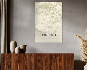 Vintage landkaart van Hengelo (Gld) (Gelderland) van Rezona