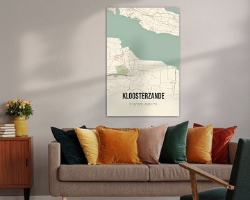 Vintage landkaart van Kloosterzande (Zeeland) van Rezona