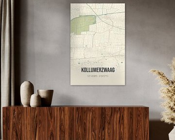 Vintage landkaart van Kollumerzwaag (Fryslan) van MijnStadsPoster