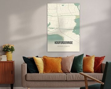 Vintage landkaart van Koufurderrige (Fryslan) van MijnStadsPoster