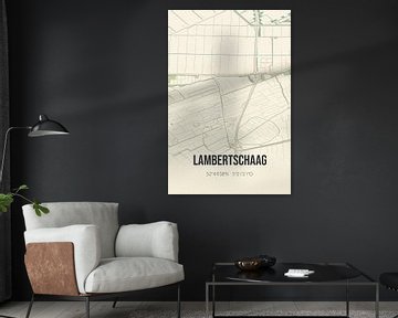 Vintage landkaart van Lambertschaag (Noord-Holland) van MijnStadsPoster