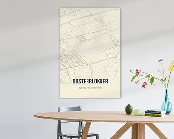 Vintage landkaart van Oosterblokker (Noord-Holland) van MijnStadsPoster