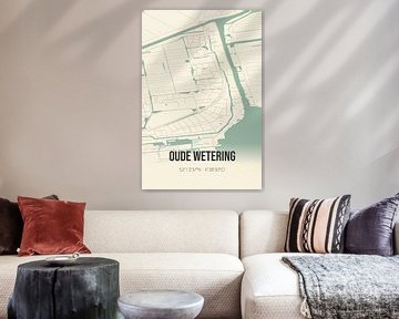 Vintage map of Oude Wetering (South Holland) by Rezona
