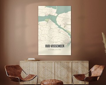 Vintage landkaart van Oud-Vossemeer (Zeeland) van MijnStadsPoster