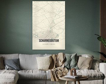 Vintage map of Scharnegoutum (Fryslan) by Rezona