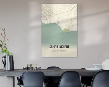 Vintage landkaart van Schellinkhout (Noord-Holland) van Rezona
