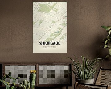 Vintage landkaart van Schoonrewoerd (Utrecht) van Rezona