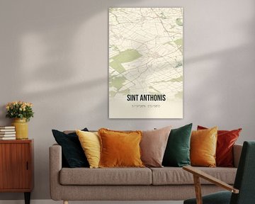 Vintage map of Sint Anthonis (North Brabant) by Rezona