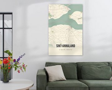 Vintage landkaart van Sint-Annaland (Zeeland) van MijnStadsPoster