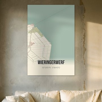 Vintage landkaart van Wieringerwerf (Noord-Holland) (gezien bij vtwonen) van Stad & Wand