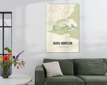 Vintage landkaart van Budel-Dorplein (Noord-Brabant) van MijnStadsPoster