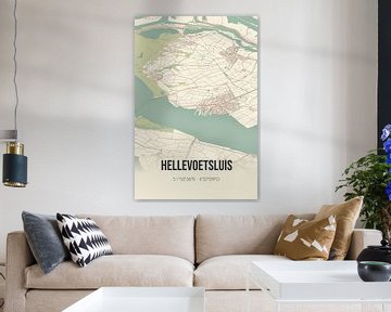 Vintage landkaart van Hellevoetsluis (Zuid-Holland) van MijnStadsPoster