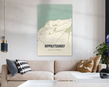 Vintage landkaart van Hippolytushoef (Noord-Holland) van MijnStadsPoster