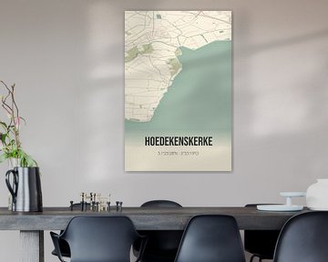 Vieille carte de Hoedekenskerke (Zélande) sur Rezona
