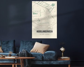 Vintage landkaart van Hooglanderveen (Utrecht) van MijnStadsPoster