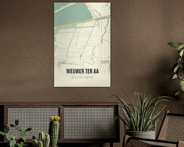 Vintage landkaart van Nieuwer Ter Aa (Utrecht) van MijnStadsPoster