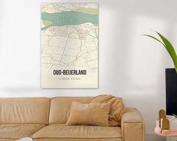 Vintage landkaart van Oud-Beijerland (Zuid-Holland) van Rezona