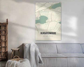 Vintage landkaart van Rijnsaterwoude (Zuid-Holland) van Rezona
