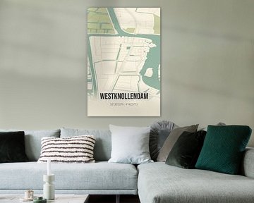 Vintage landkaart van Westknollendam (Noord-Holland) van Rezona