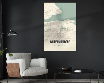 Vintage landkaart van Wilhelminadorp (Zeeland) van Rezona