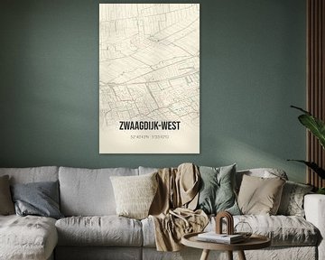 Vintage landkaart van Zwaagdijk-West (Noord-Holland) van MijnStadsPoster