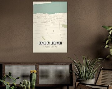 Vintage landkaart van Beneden-Leeuwen (Gelderland) van MijnStadsPoster