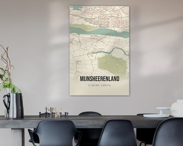 Vintage map of Mijnsheerenland (South Holland) by Rezona