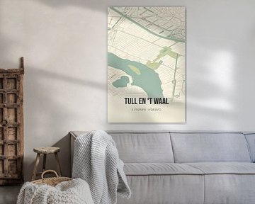 Vintage landkaart van Tull en 't Waal (Utrecht) van MijnStadsPoster