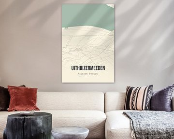 Vintage landkaart van Uithuizermeeden (Groningen) van MijnStadsPoster