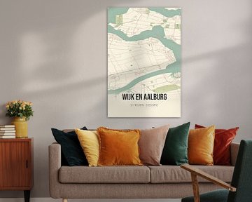 Vintage landkaart van Wijk en Aalburg (Noord-Brabant) van MijnStadsPoster